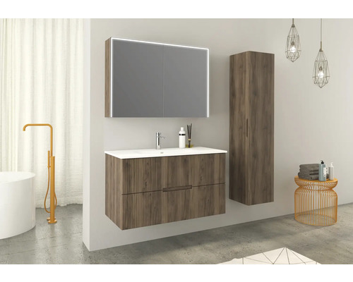 Jungborn QUATTRO/SEDICI hoge kast, BxHxD 35 x 160 x 35 cm, frontkleur: mat notenhout, 55710