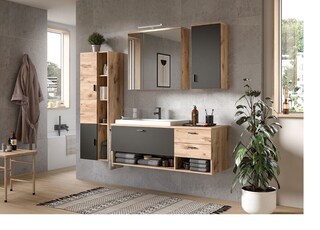 Waschtisch GRADO 138 x 51 cm Eiche/ Grau