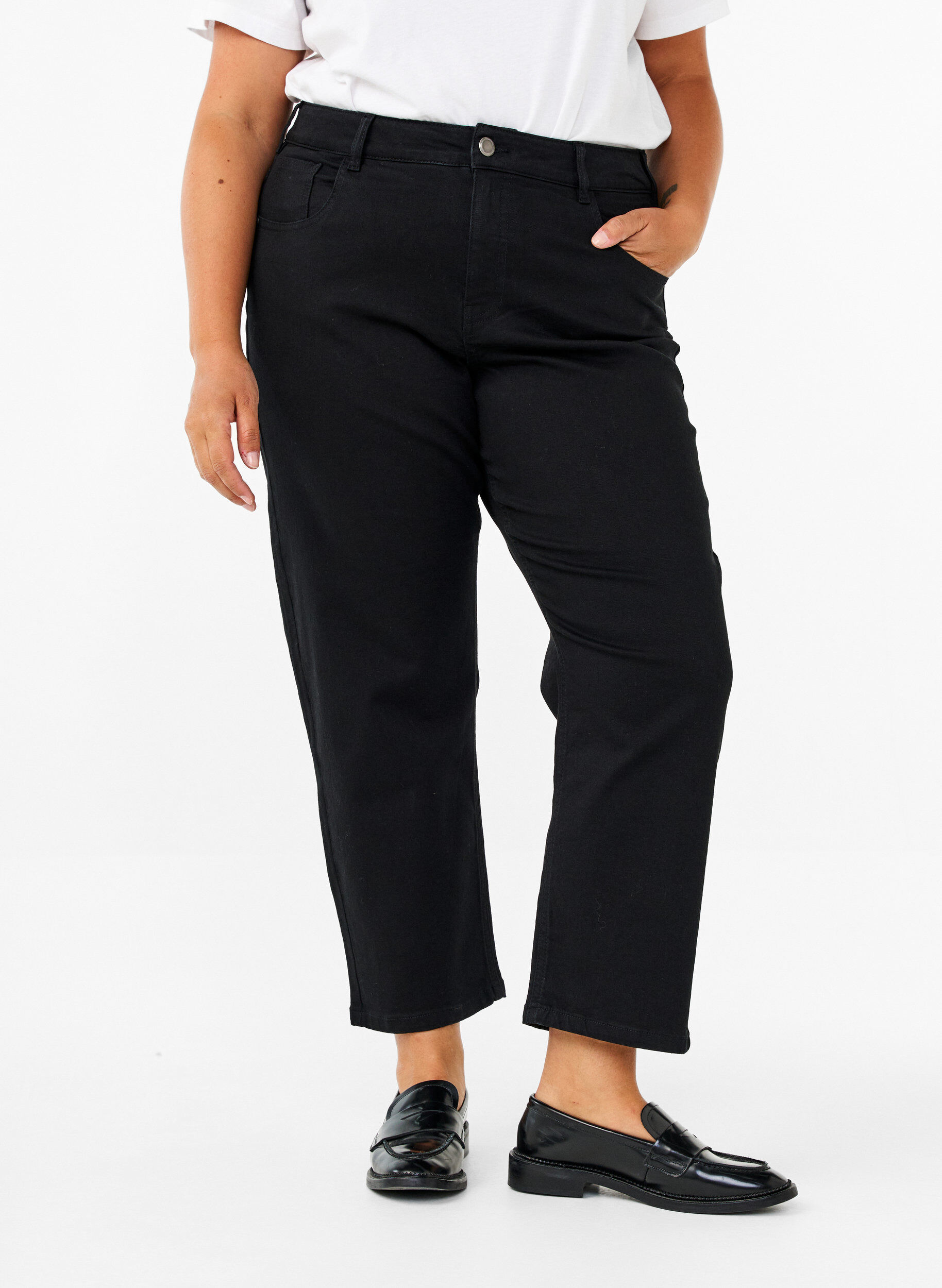 Cropped Vera jeans med straight fit