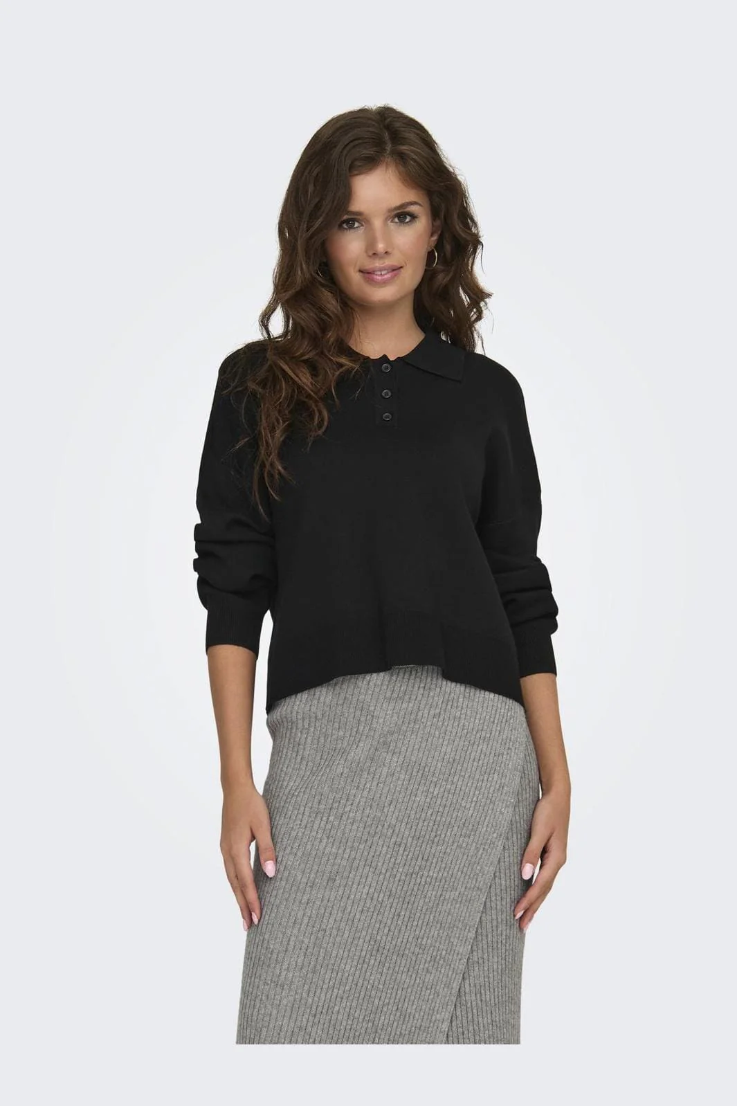 Only Onllucy Ls Polo Neck Knt 4742206 black