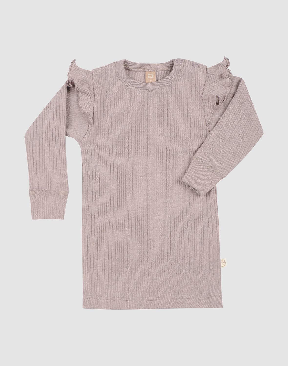 Shirt met ruches van merinowol voor baby's