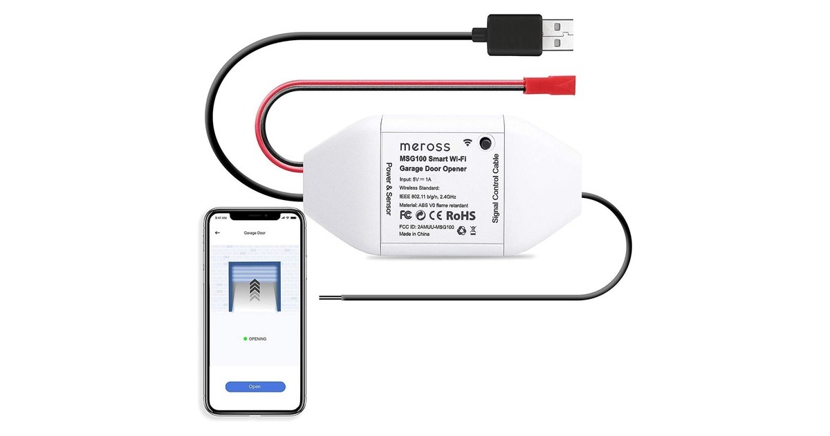 MEROSSMSG100 Smart Wi-Fi Garage Door Opener relais