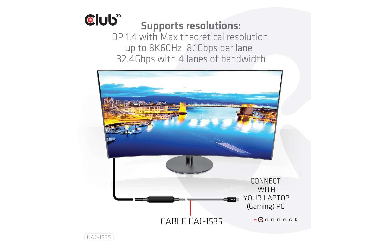 Kabel USB Type-C - USB Type-C, 5 m, 8K60HzUSB 3.2 Gen2 Typ C auf C, aktives bidirektionales Kabel 8K60Hz