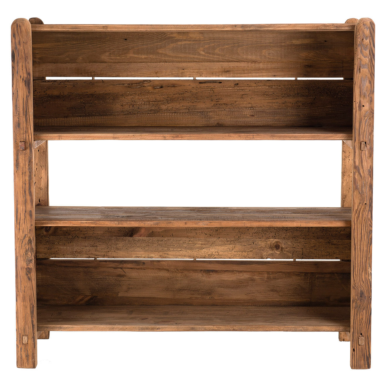 Macabane Étagère 3 niveaux en bois de Pin recyclé Andrian marron - 108x37x106 cm