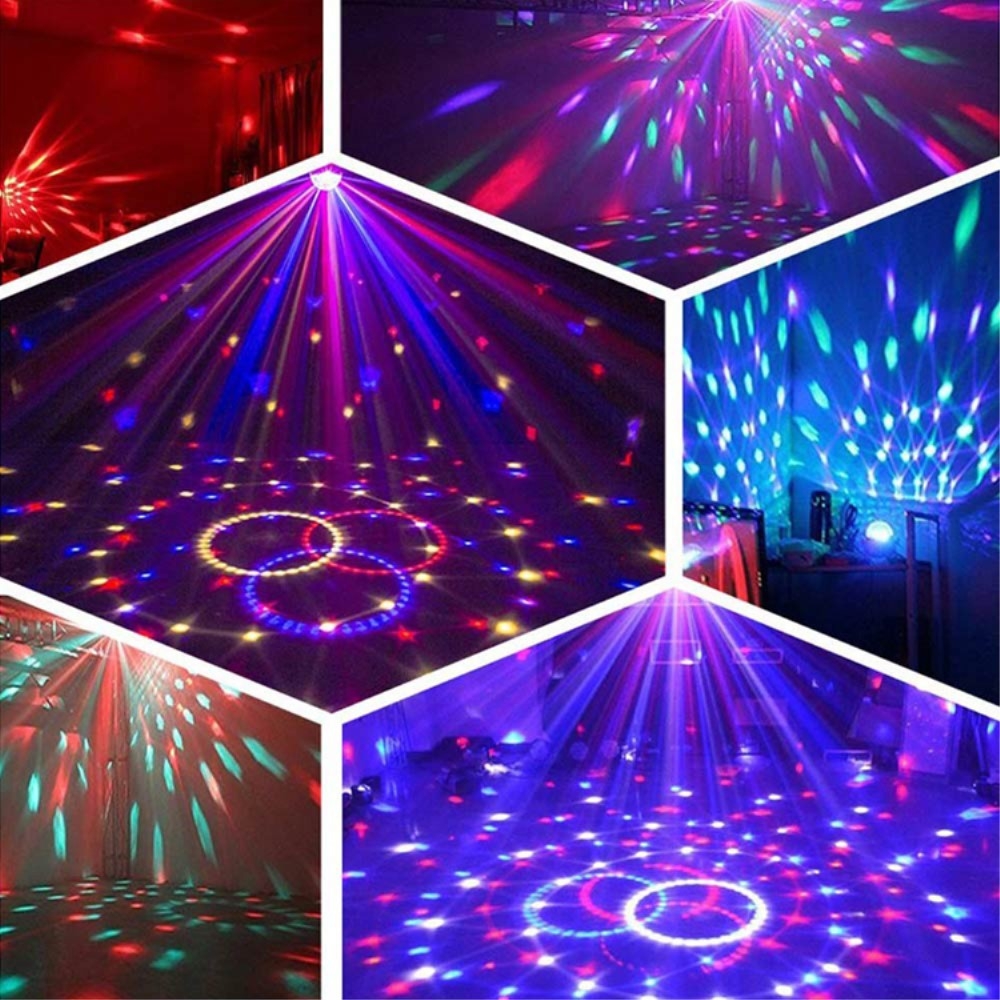 Soundgesteuerte 6W LED Discokugel Multicolor Partylicht mit Fernbedienung (RGB Farben)