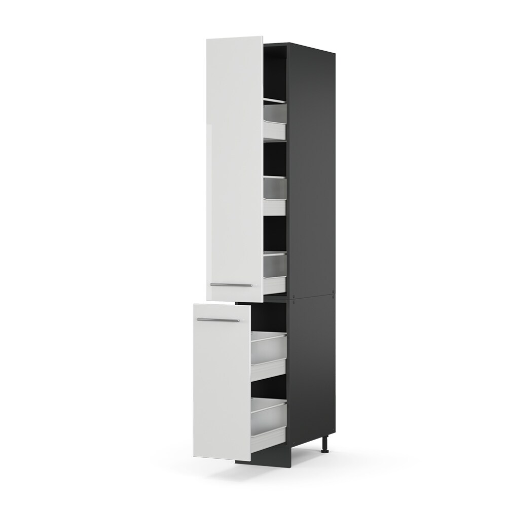 Vicco Apothekerhochschrank 30 cm Weiß Hochglanz Küchenschrank Hochschrank Küchenzeile Fame-Line