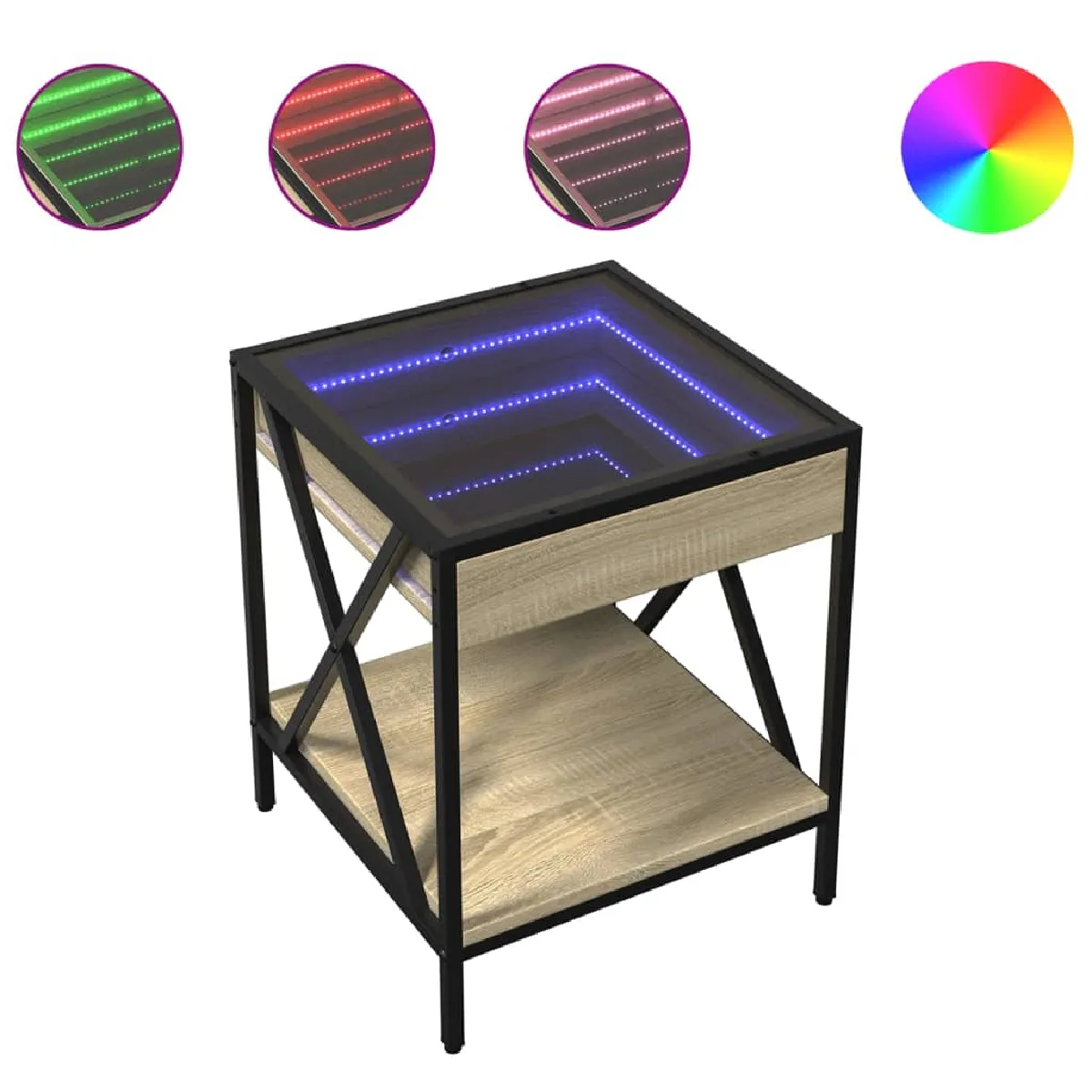 vidaXL Table de Chevet - 40x40x49 cm, Chêne Sonoma