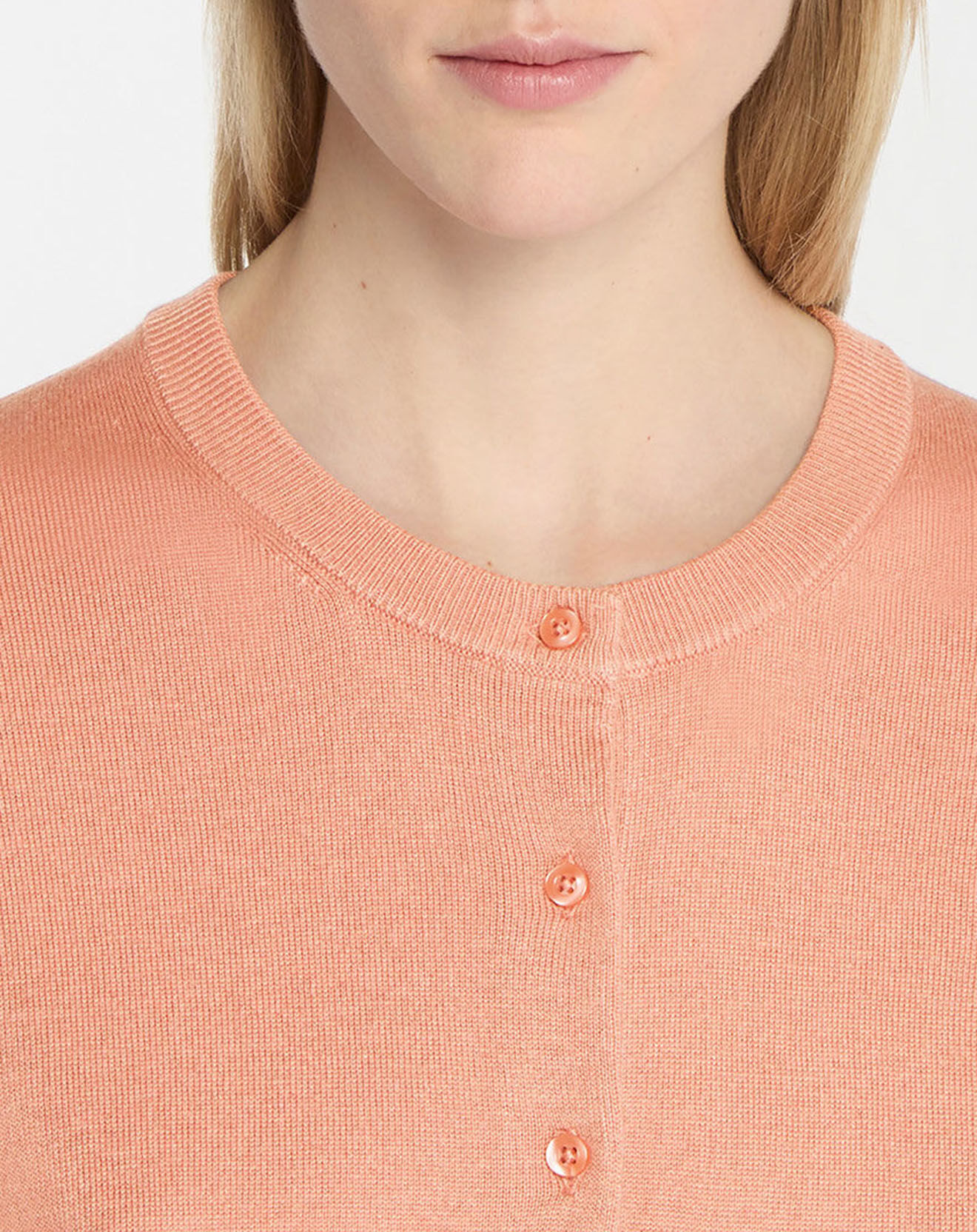 Galeries Lafayette Cardigan en Soie & Cachemire Facaosilk col rond rose
