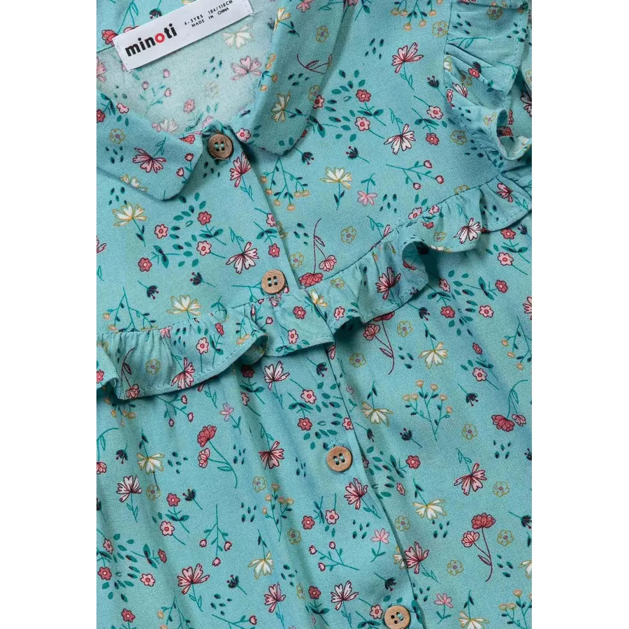 MINOTI Hemdkleid mit zartem Blumenprint Blau