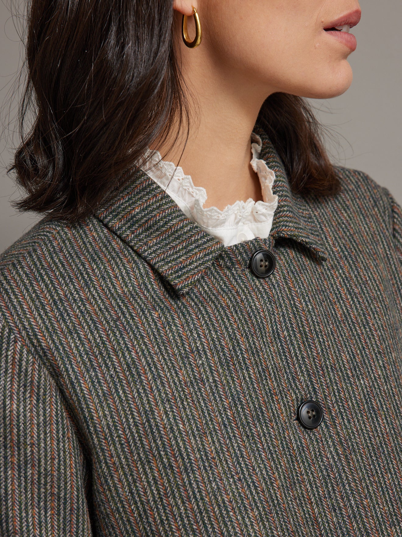 Veste lainage chevron rayé femme