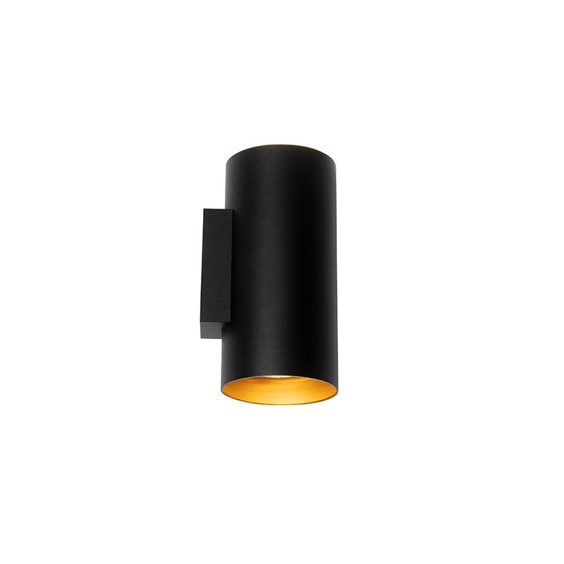 Design wandlamp zwart met goud GU10 50mm - Sab