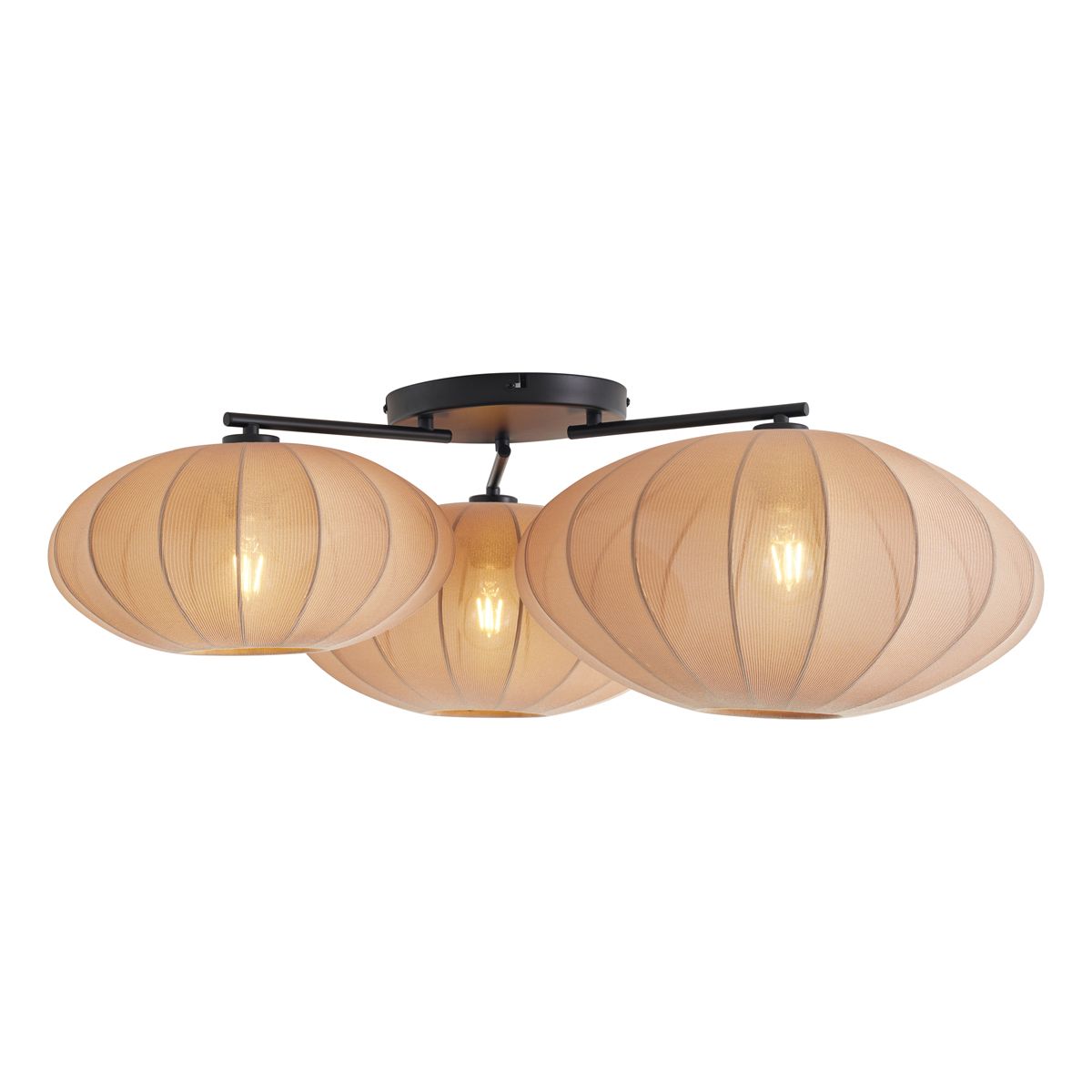Japandi plafondlamp bruin 3-lichts - Multi Bida