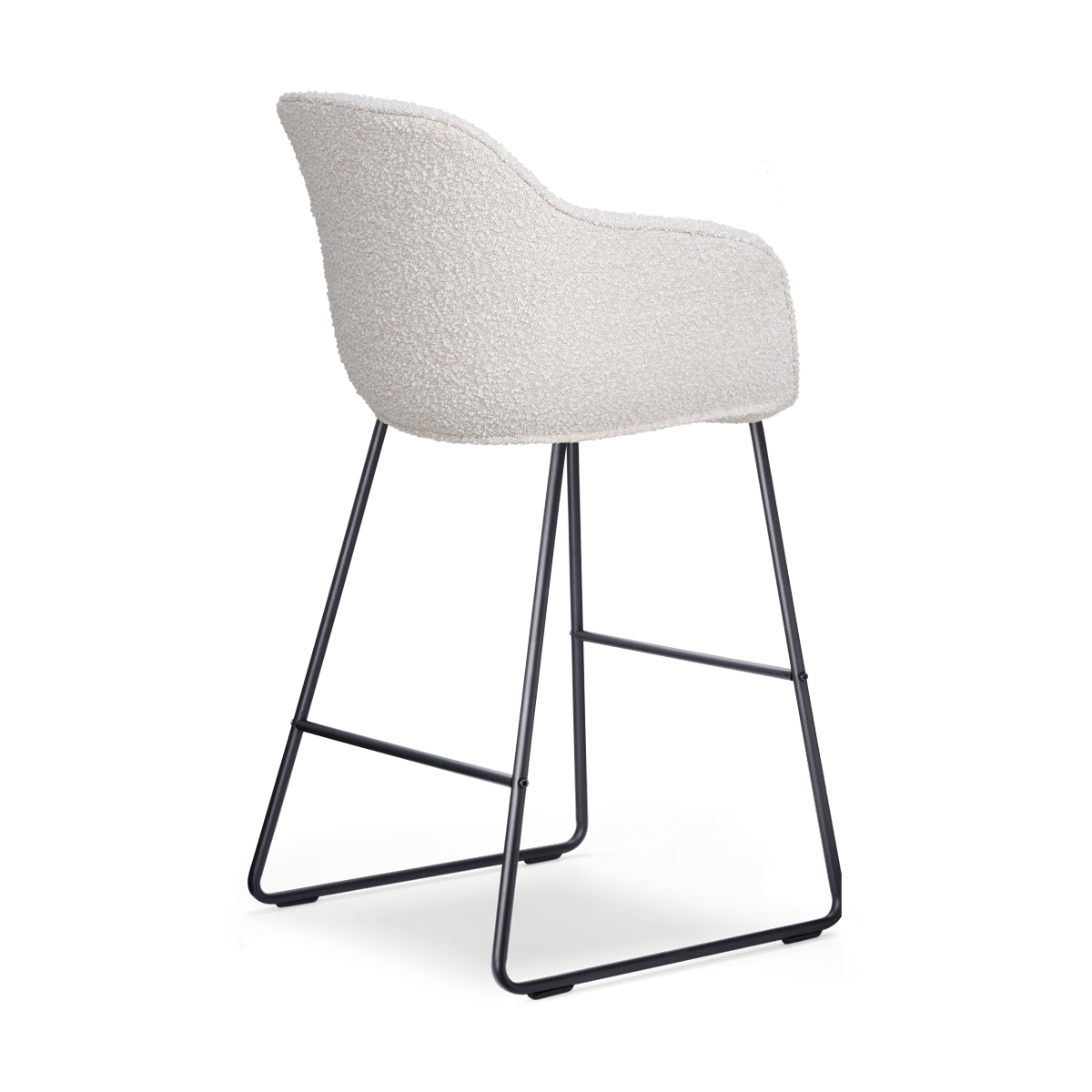 Barkruk Nino-Mare bouclé beige - zwart onderstel - 65 cm