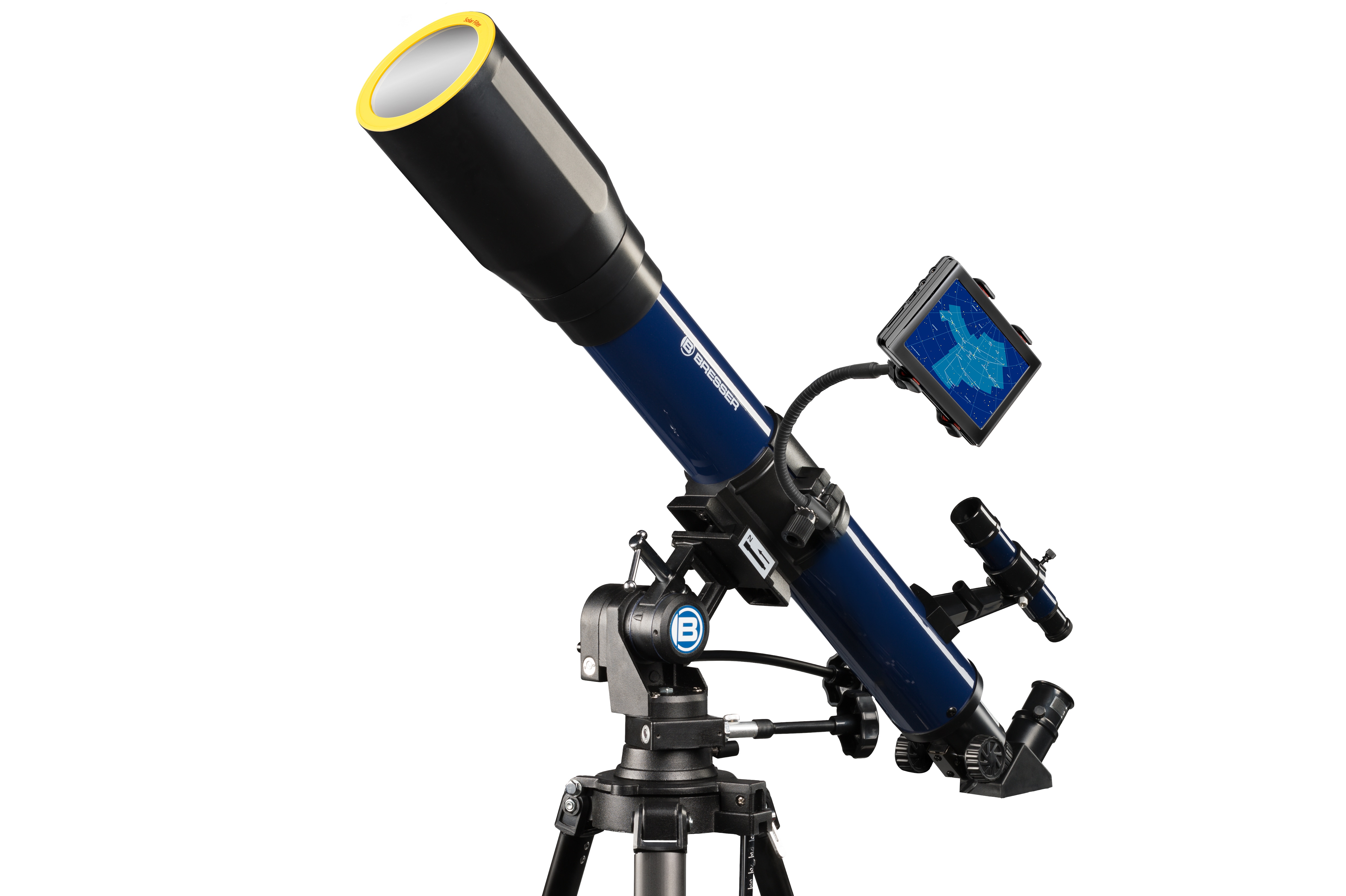 BRESSER SKYLUX Linsenteleskop 70/700mm mit Smartphone-Halter und Sonnenfilter Sprache: Language Code 1