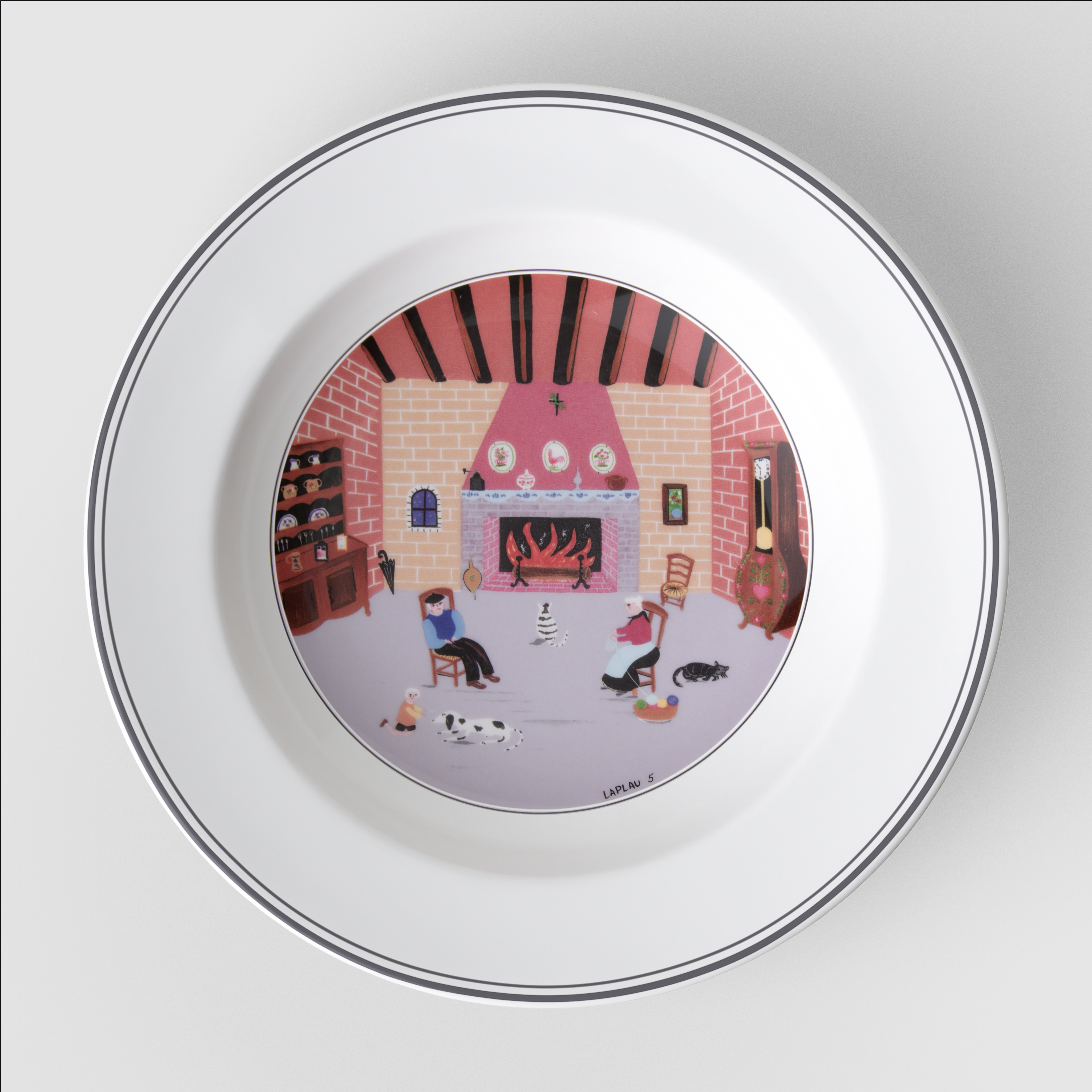 Design Naif Soup bowl Multi-colored, 8.8'', Premium Porcelain