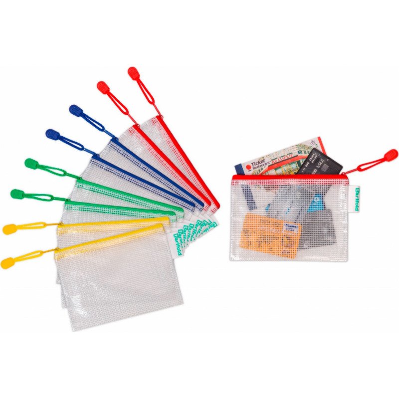Pochettes de rangement à zip A6 paysage Djois by Tarifold - Sachet de 8