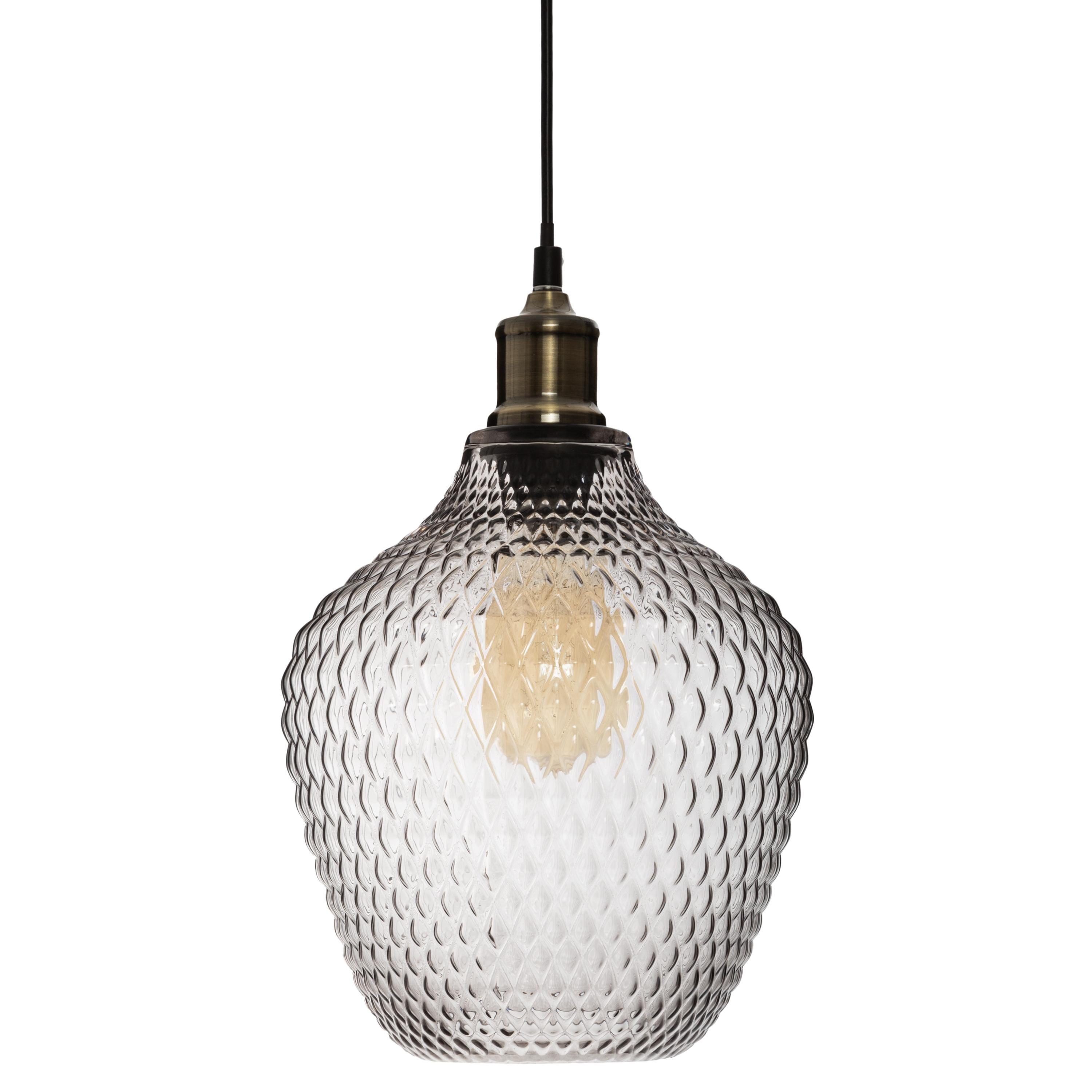 SUSPENSION VERRE FUME OMAHA D.21CM