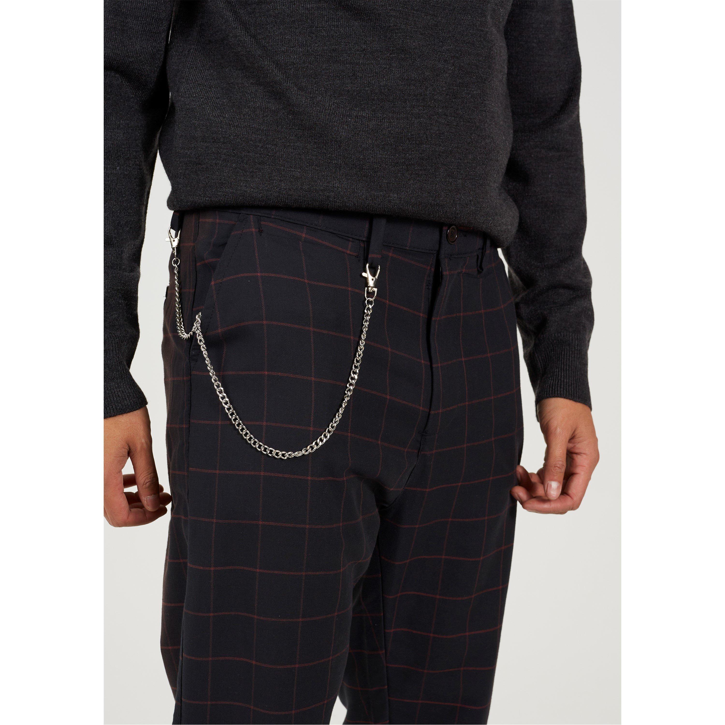 Brave Soul Check Trouser with Chain
