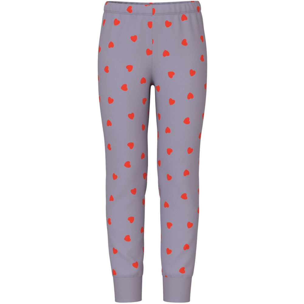Køb Name It Lavender Gray Nkfnightset Lavender Hearts Noos