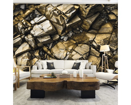 Vliesbehang 12610V4 Golden Rocks 2-delige set 254 x 184 cm
