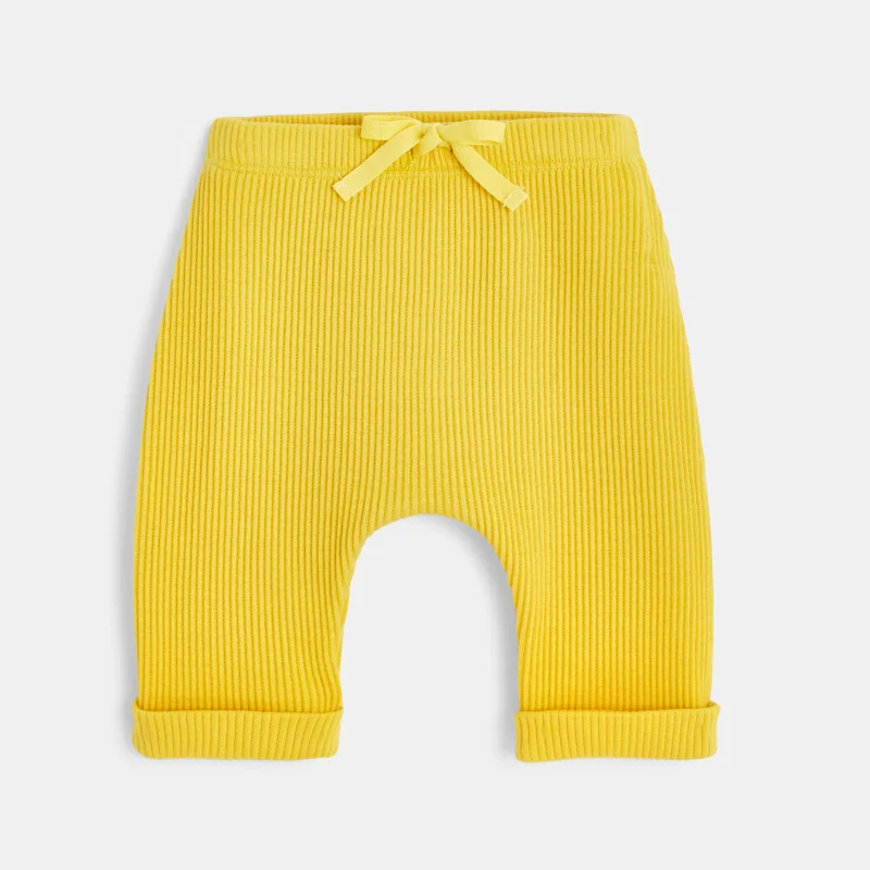Ensemble t-shirt et pantalon bébé garçon en coton bio jaune Absorba Jaune