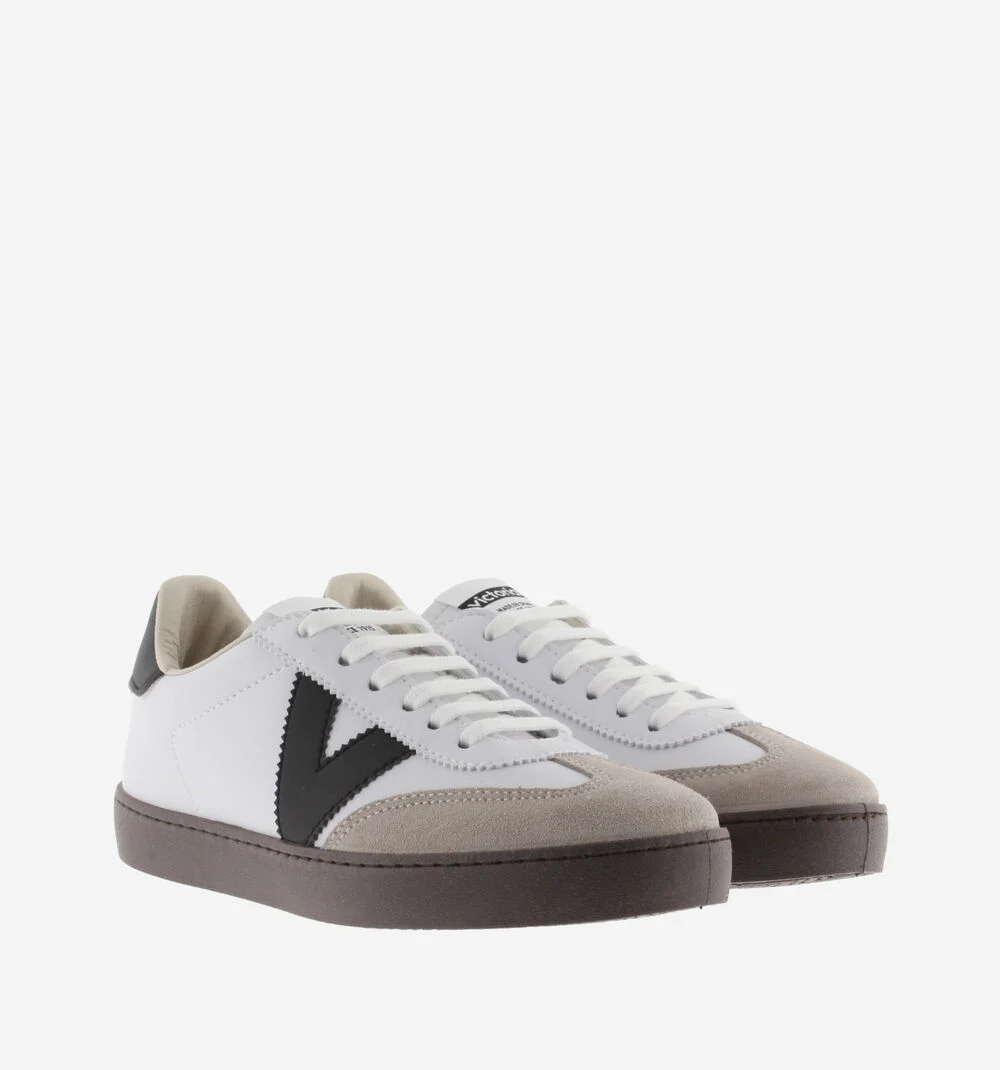 BERLÍN CYCLISTE EFFET CUIR & CUIR FENDU Baskets unisexes à semelles marron BLANCO