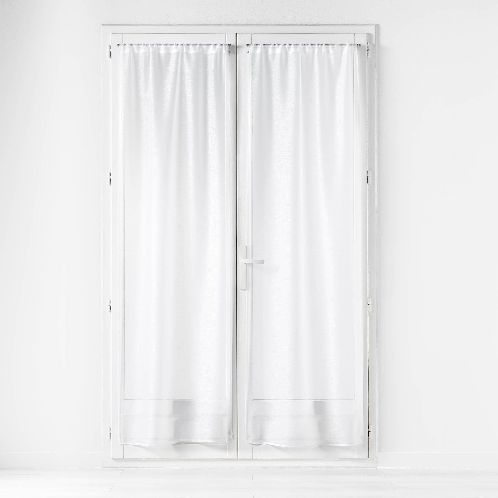 PAIRE DROITE PASSE TRINGLE 70X200CM VOILE SABLE LISSEA BLANC