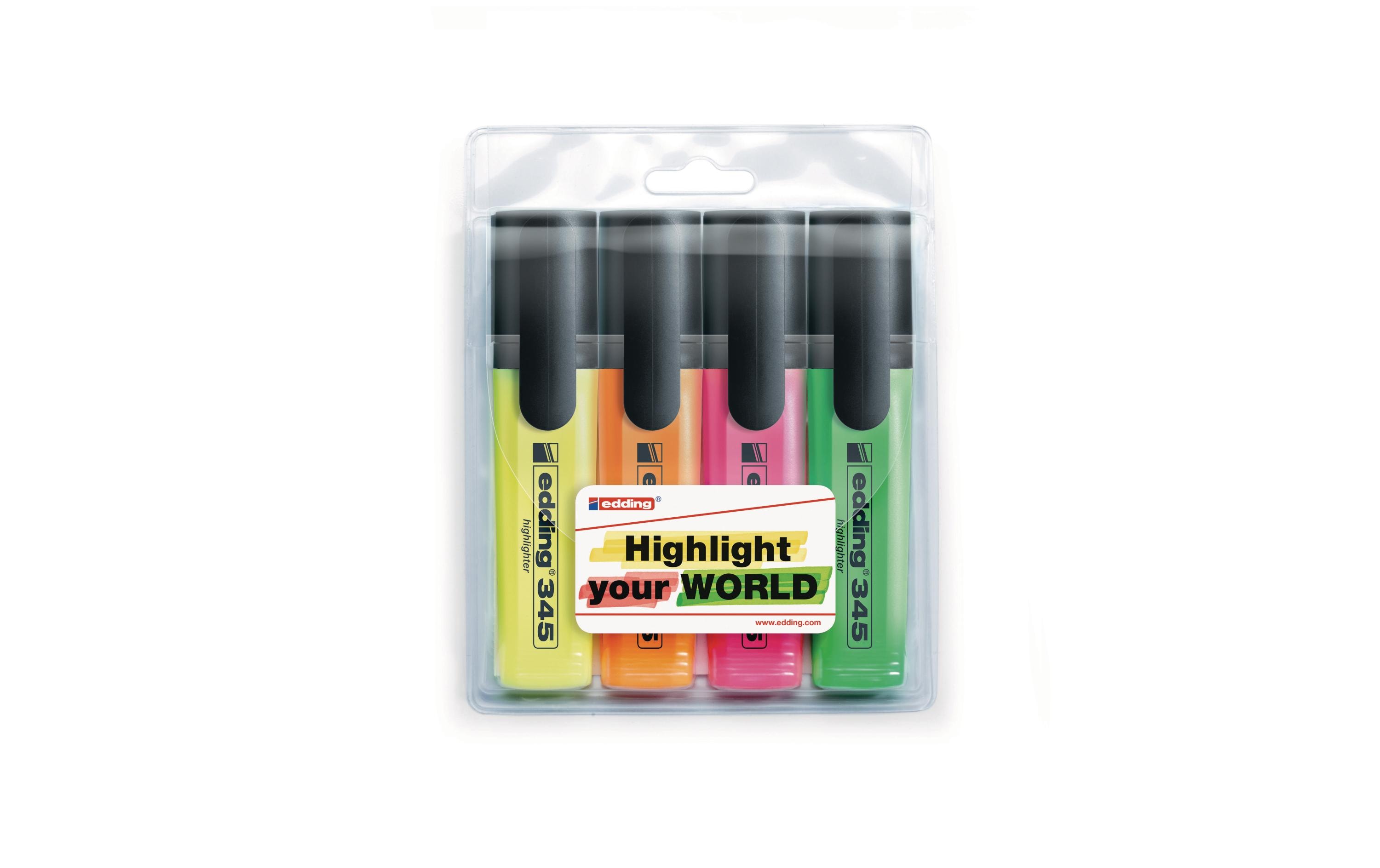 Textmarker 345 4 StückNachfüllbarer Leuchtmarker