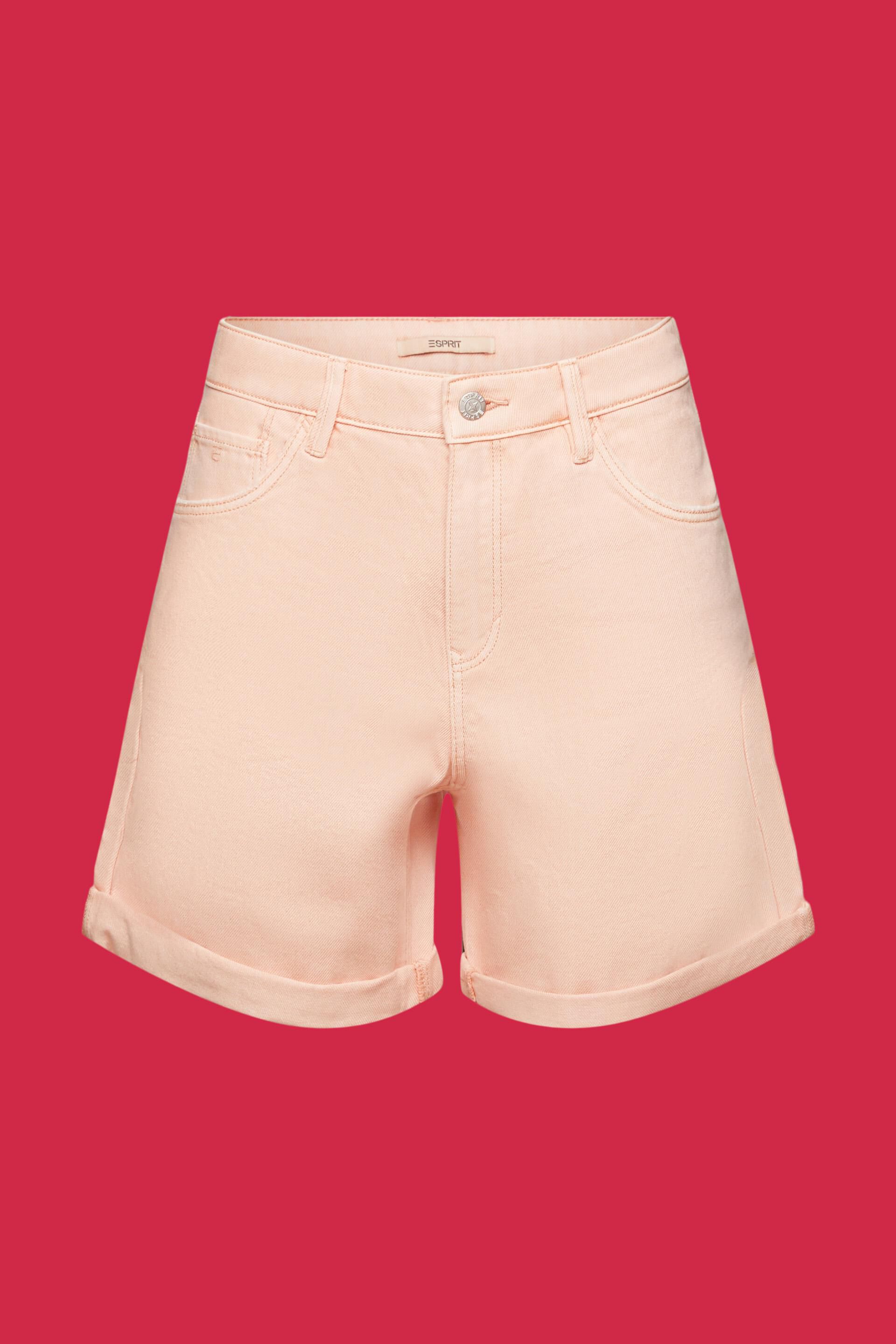 Short en jean à taille haute et bord roulotté