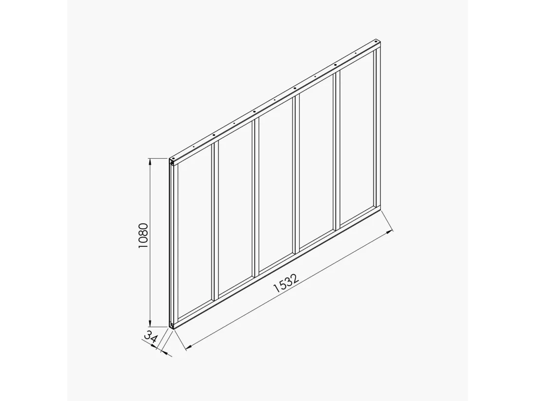 Verrière 5 Carreaux - En Kit - Blanc