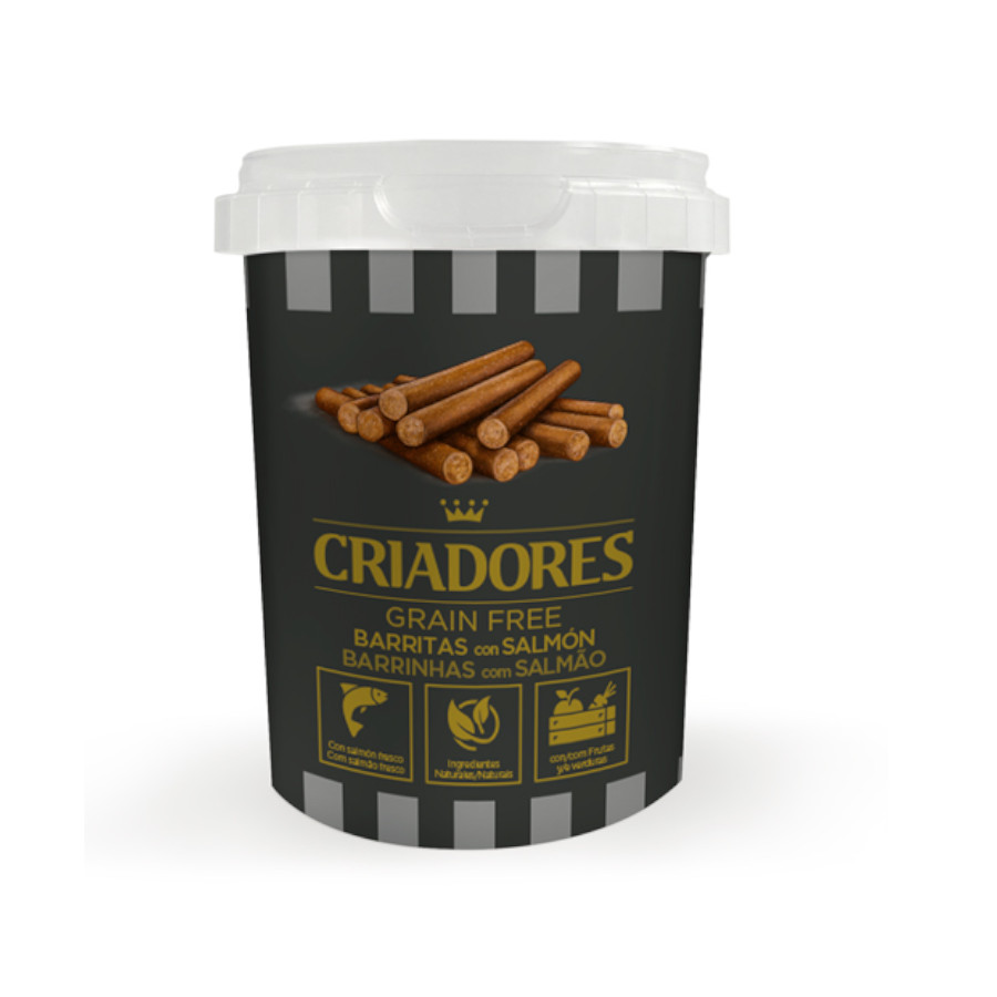 Barras de salmão sem grãos para cães da Breeders