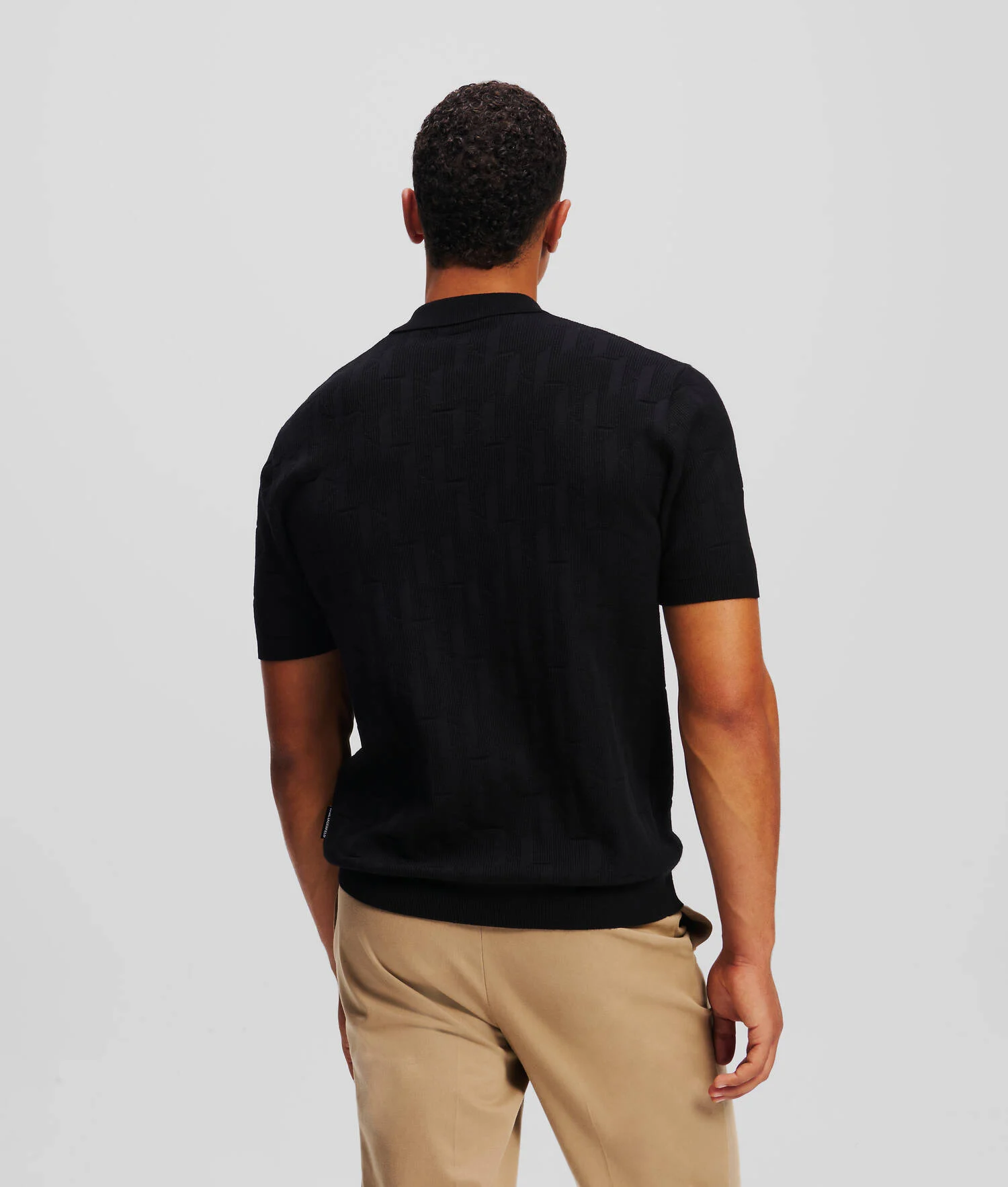 POLO ZIPPÉ KL MONOGRAM - Noir