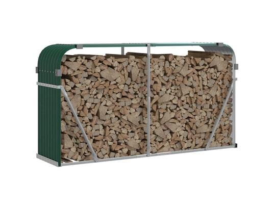 VIDAXL - Sac à outils Porte-bûches vert 180x45x100 cm acier galvanisé