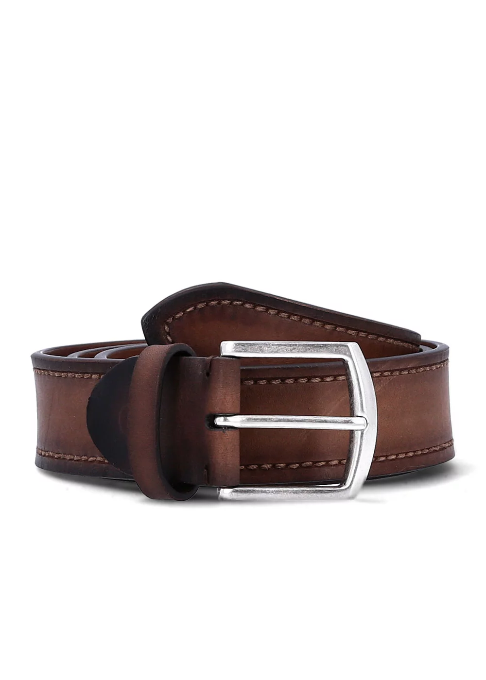 CEINTURE RIVERSIDE CUIR PATINE CAMEL
