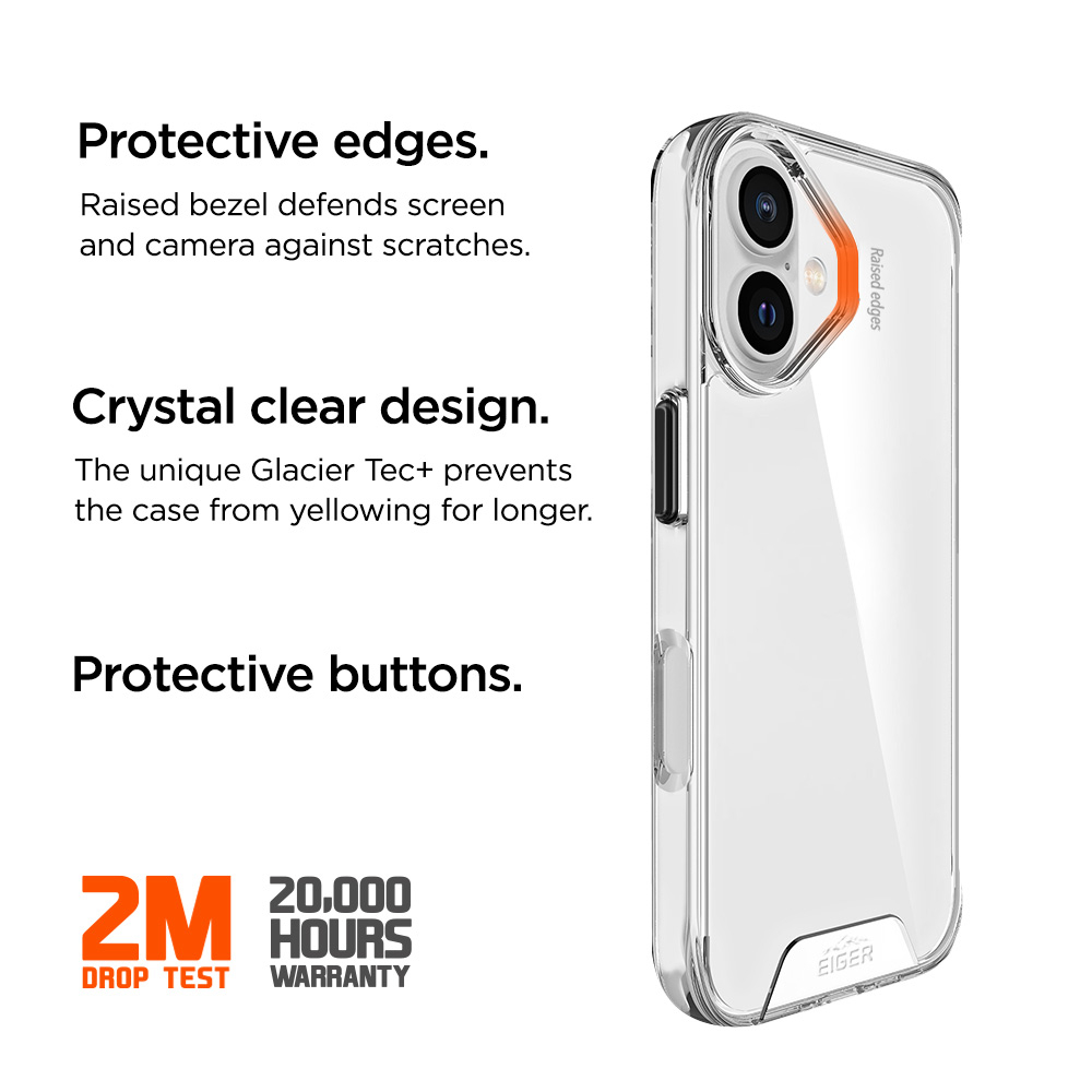iPhone 16 Glacier Case Hybrid Schutzhülle (EGCA00628) - Transparent
