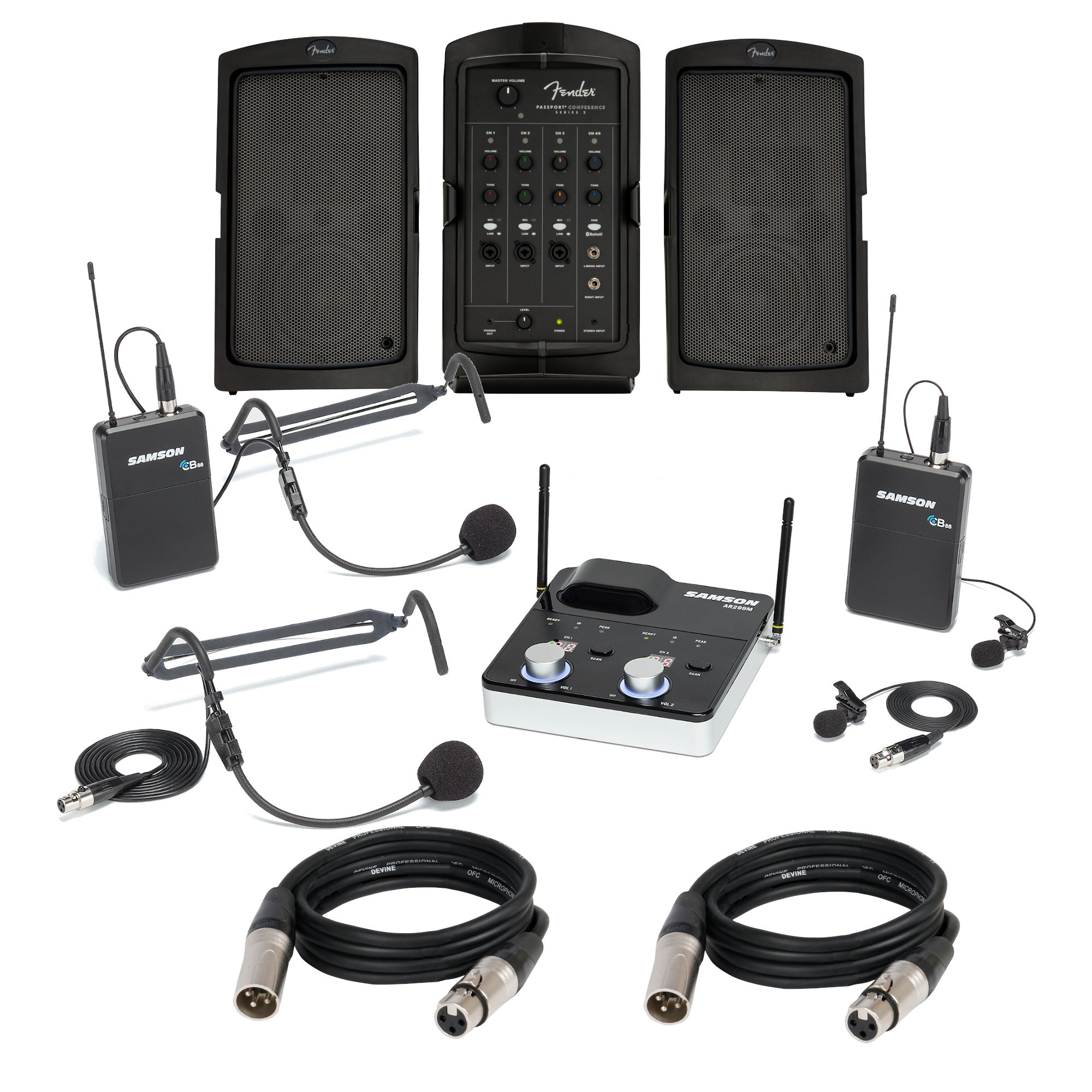 Samson Concert 288m Presentation System met Fender Passport Conference PA (K 470 - 494 MHz)