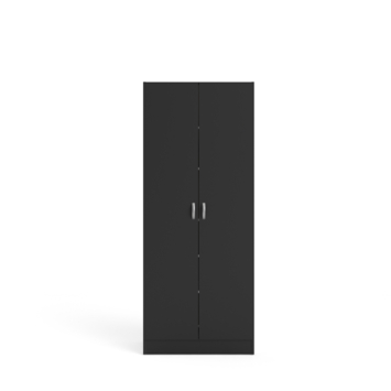 Kledingkast 2-deurs Fabian zwart hout 170 x 70 x 35 cm