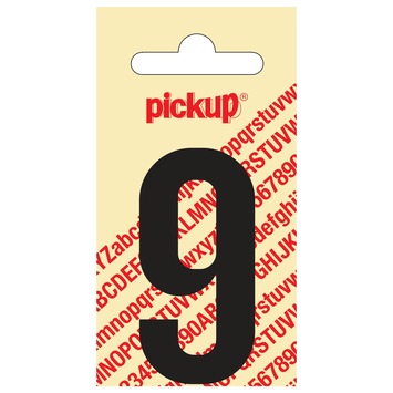 Pickup plakcijfer 9 zwart mat 60 mm