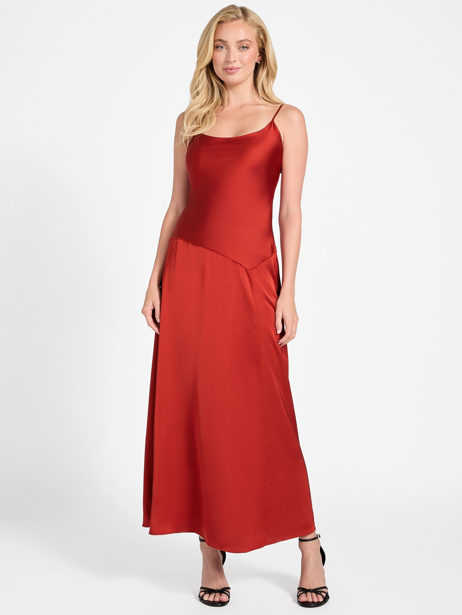 Vestido longo Jasmin em tecido plano