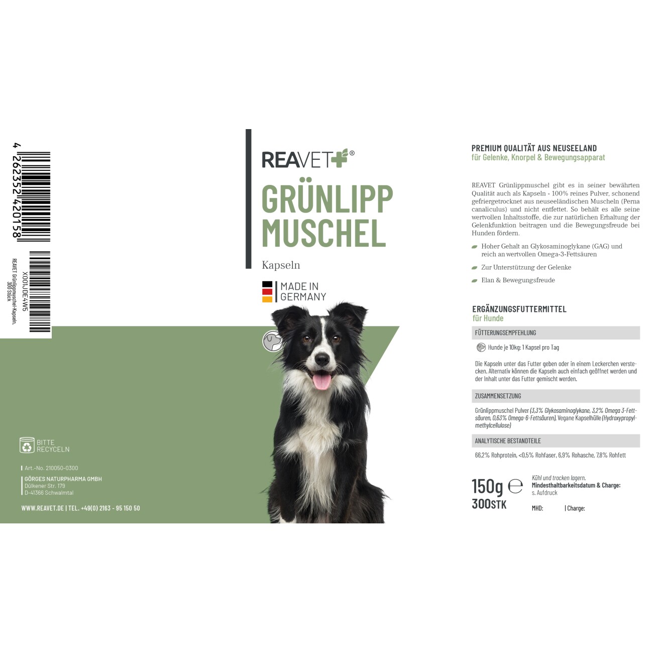 REAVET Grünlippmuschel Kapseln 300Stk