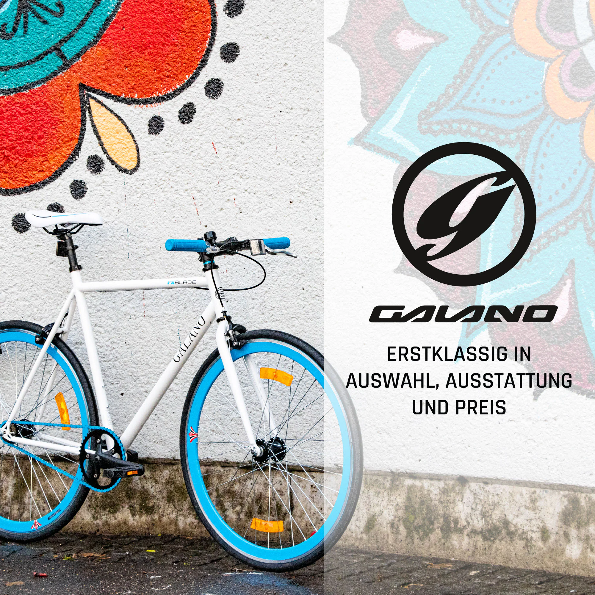 Galano Blade Fixie Fahrrad 28 Zoll Singlespeed 165 - 195 cm retro Urban Bike mit Flip Flop Nabe für Fixed Gear und Freilauf