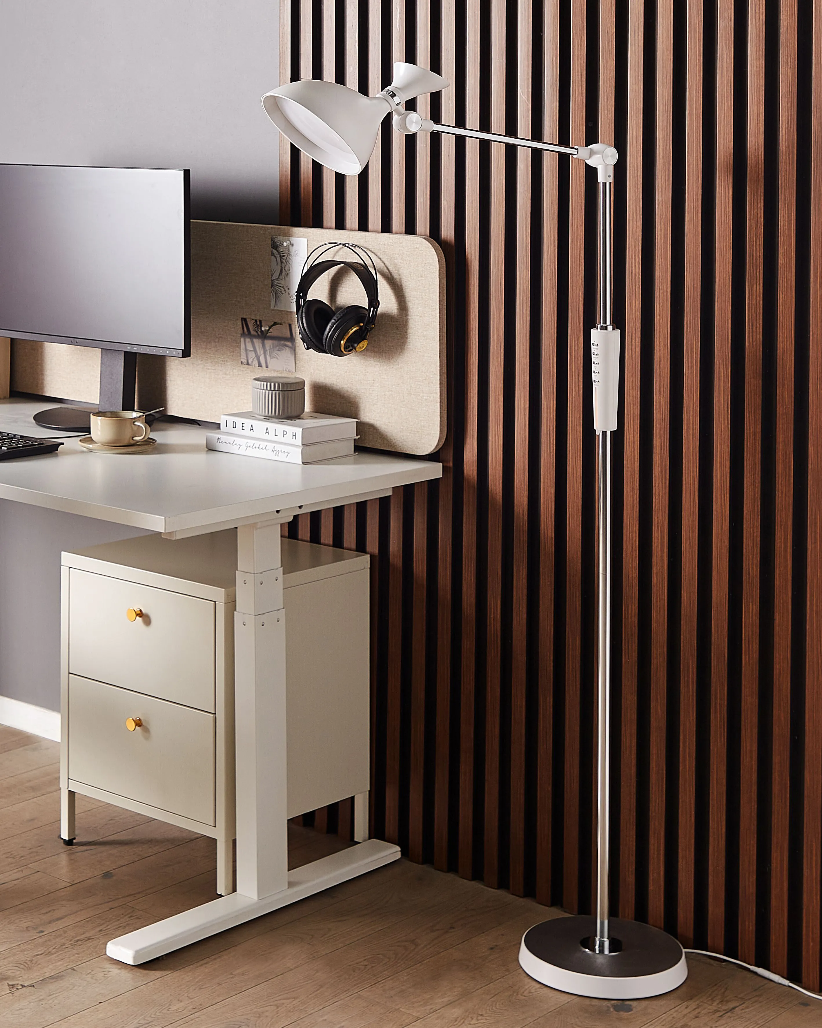 LED staande lamp ANDROMEDA met dimmer Metaal Wit