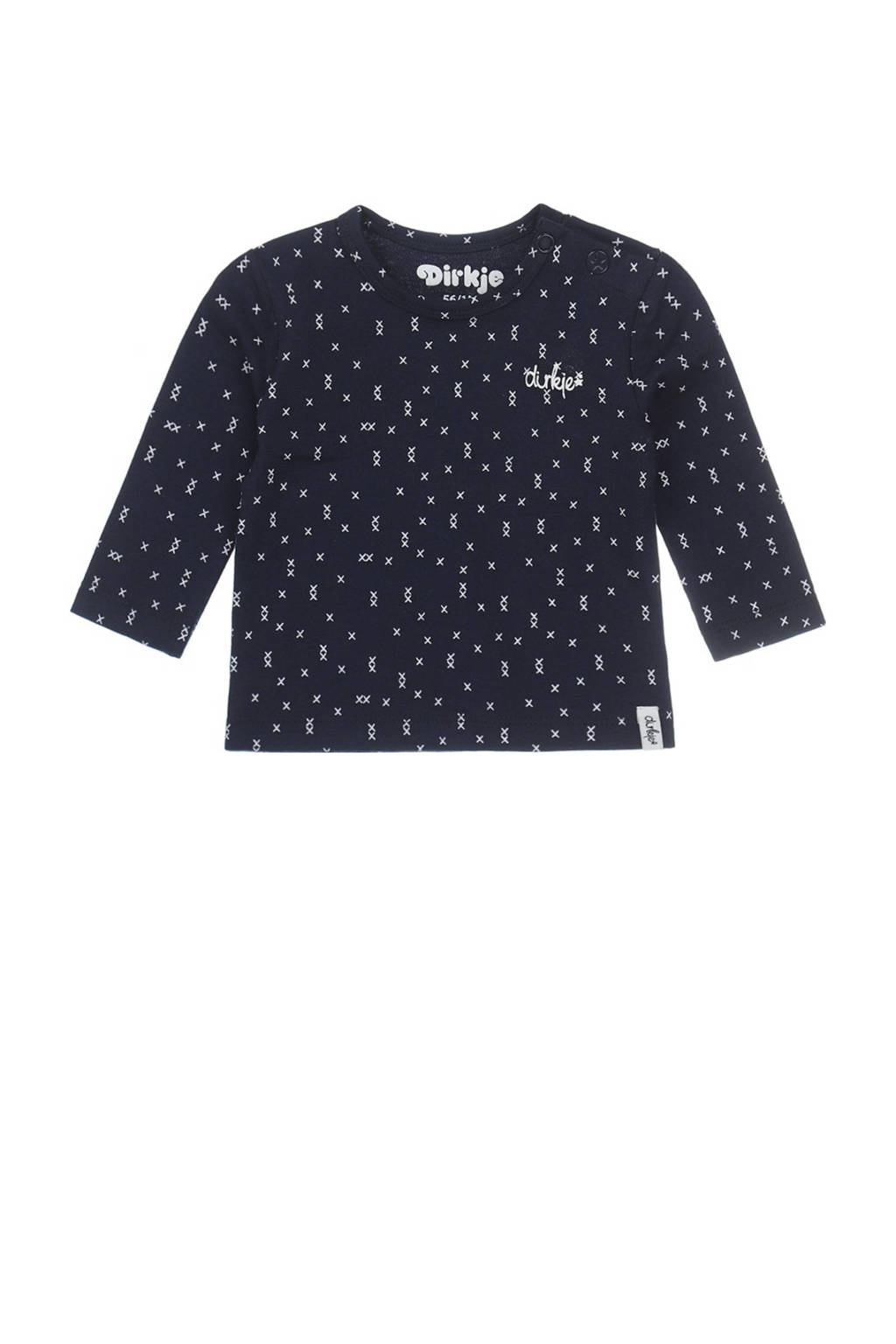 Dirkje baby longsleeve met katoen donkerblauw/wit