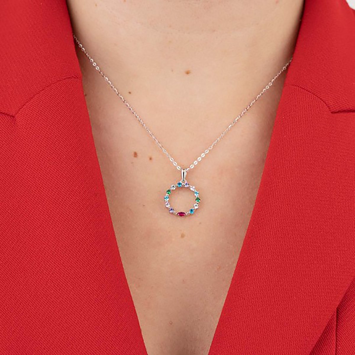 Collier Lotus Silver multicolore