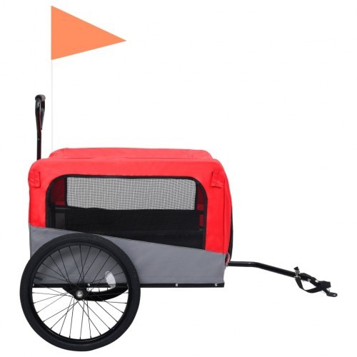 Reboque vermelho para bicicletas de animais de estimação
