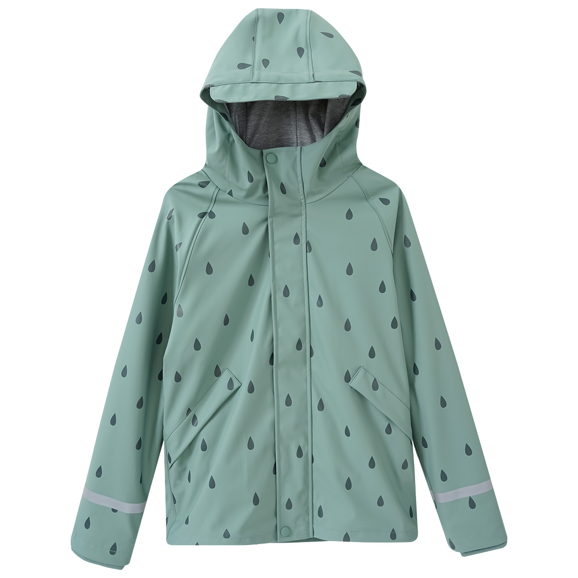 Yigga Kinder Regenjacke mit Regentropfen-Muster salbei