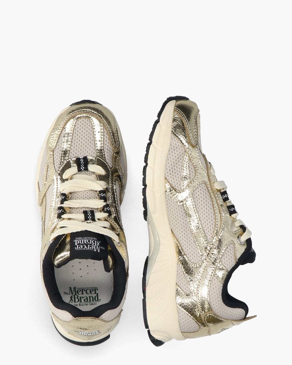 Mercer Amsterdam The Re-Run Cracked Goud Damessneakers