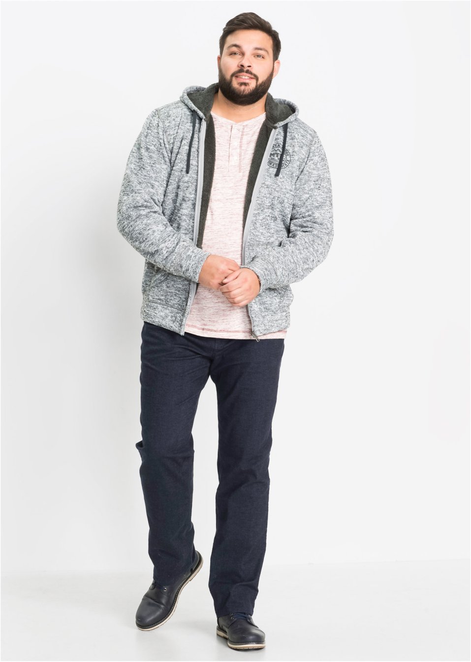 Veste sweat à capuche avec doublure peluche