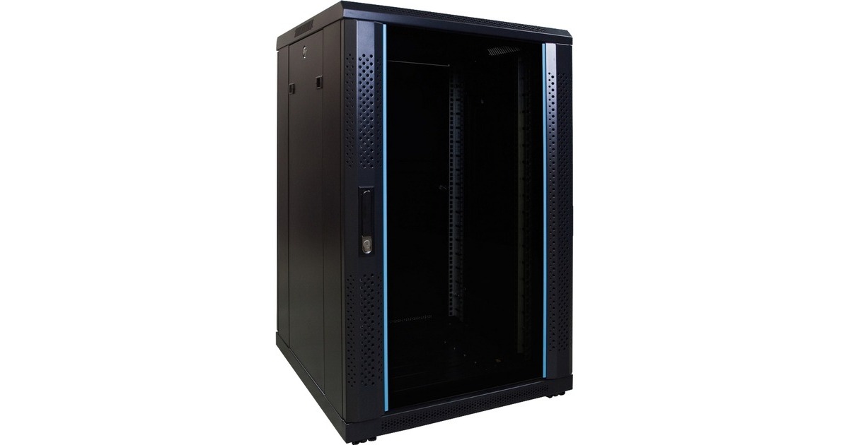 DSI18U serverkast met glazen deur - DS6618 server rack  (Zwart, 600 x 600 x 1000mm)