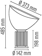 Flos Tischlampe Taccia Small Schwarz by Achille and Pier Giacomo Castiglioni, 16W, Innenbeleuchtung, 37,3 x 14,2 x 48,5 cm, F6604030